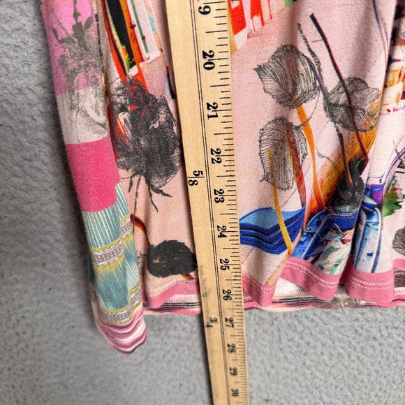 Johnny Was Top Womens S Pink Angelica‎ Stripe Favorite Short Sleeve Tee Bamboo - Picture 8 of 10